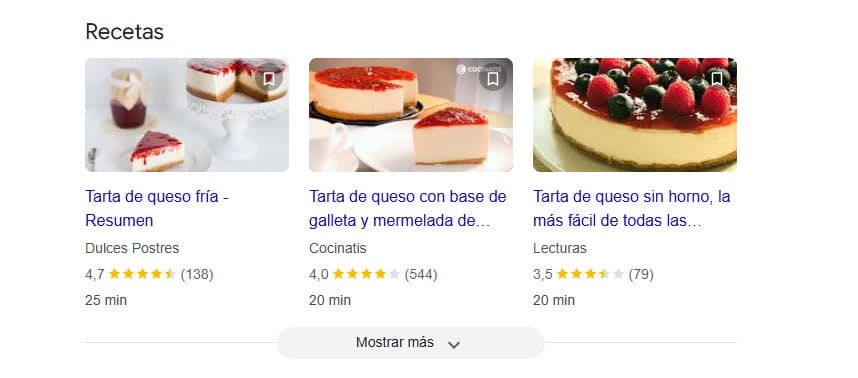 Datos Estructurados visto a través del buscador de Google