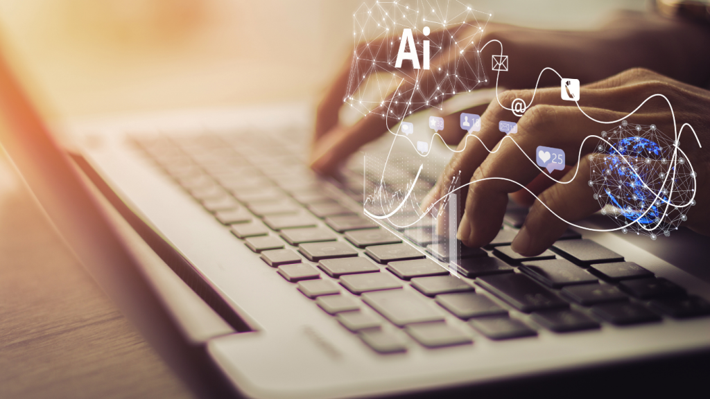 SEO con inteligencia artificial, mostrando una transición de Google a asistentes de IA como ChatGPT y Gemini